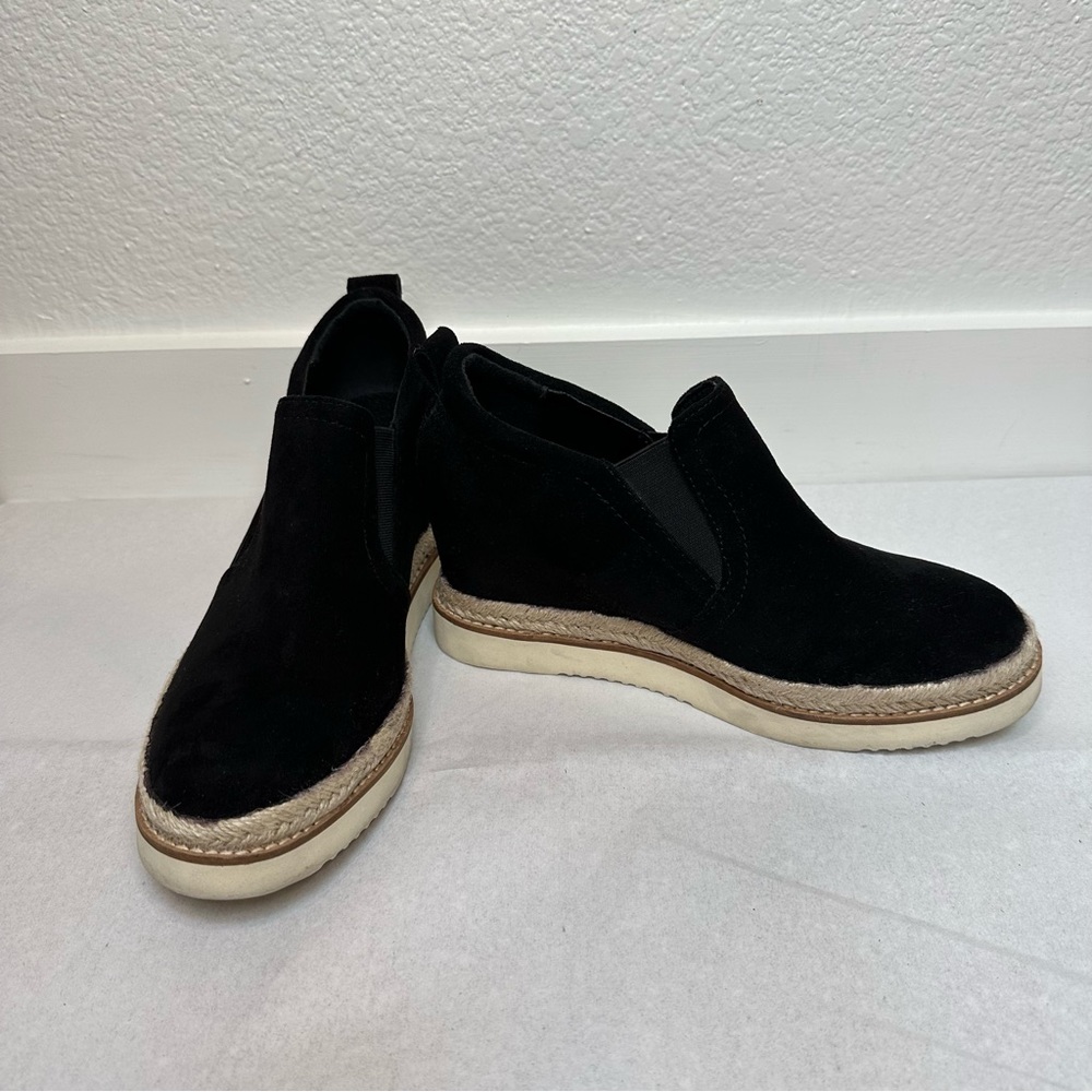 Mi.iM Black Vegan Suede Platform Wedges Women’s Size 7